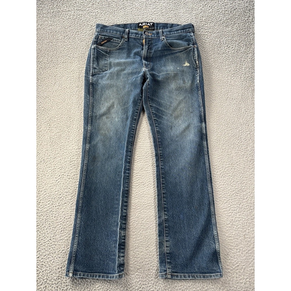 Ariat M5 Rebar Jeans Mens 36x34 Fits 36x31 Straight Fit Leg Western Workwear